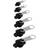 INF Fermeture Éclair Pack 6 Noir 3 Tailles