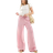 Stradivarius Flowing Textured Trousers - Pastel Pink