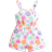 Shein Baby Girl Summer Cute Floral Pattern Knit Romper - Multicolor