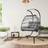 OutSunny Rattan Double Hanging Egg Chair with Stand Dark Grey