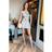AX Paris Grey Acid Wash Stretch Cotton Round Neck Belted Skort Playsuit - 6