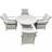 Fimous 5 Pcs Pe Rattan With Round Table - Light Grey Patio Dining Set