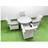 Fimous 5 Pcs Pe Rattan With Round Table - Light Grey Patio Dining Set