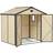 OutSunny Garden Shed Storage with Foundation Kit 8 x 6ft Cream White (Building Area )