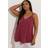 Yours Button Front Cami Top - Dark Red