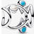 Pandora Openwork Fish Charm - Silver/Turquoise
