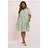 Yours Ditsy Floral Tiered Mini Dress - Light Green