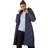 Roman Longline Diamond Quilt Coat - Midnight Blue
