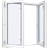 Sparvinduer SH0202 Træ Sidehængt vindue Vindue med 2-lags glas 82x35cm