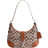 Coach Hamptons Hobo In Signature Jacquard With Crystals - Silver/Polished Amber