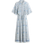 H&M Shirt Dress with Tie Belt - White/Blue Patterned