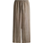 H&M Straight Linen Blend Trousers - Dark Mole/Striped