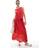 New Look Co-Ord Embroidered Hem Mid Skirt - Red