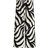 H&M Cropped Pull On Trousers - Cream/Black Patterned