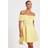 Quiz Lemon Bardot Bow Skater Dress - Yellow