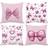 Shein 4 Pcs 17.7 x 17.7 in Bowknot Pattern Print Pillow Covers Cushion Cover Pink