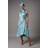 Coast Satin Midi Dress With Twist Waist - Duck Egg - Blue