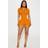 Fashion Nova Aniza Textured Romper - Orange
