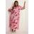 Yours Floral Frill Sleeve Maxi Dress - Pink