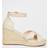 Quiz Nude Wide Fit Faux Leather Wedges - Beige