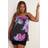 Yours Floral Mesh Printed Vest Top - Black