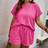 Shein Plus Size Plain Short Sleeve Round Neck T-Shirt And Shorts Set