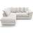 Abakus Direct Jumbo Corner White Sofa 212cm