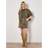 Apricot Ikat Denim Mini Skirt - Khaki