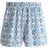 H&M Pull On Twill Shorts - White/Blue Patterned