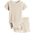 H&M Ribbed Cotton Set 2-piece - Light Beige/Striped (1147423015)