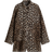 H&M Pyjama Shirt And Shorts - Light Beige/Leopard Print