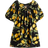 H&M Balloon-Sleeved Tunic Dress - Black/Lemons
