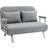 Homcom Fabric Convertible 2 Seater Bed w/ 2 Pillows, Light Grey Sofa 111cm 2 Seater