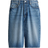 H&M High-Waist Knee-Length Denim Shorts - Denim Blue
