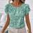 Shein Casual Round Neck Short Sleeve Ditsy Floral Ruffle Hem Blouse