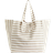 H&M Cotton Canvas Beach Bag - Beige/Striped