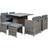 Ebern Designs 9-pcs - Brown Outdoor Lounge Set, 1 Table incl. 4 Chairs