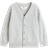 H&M Fine-Knit Cotton Cardigan - Light Grey Marl (1066375008)