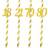 Shein Straws 18, 21, 30, 40, 50, 60, 70, 80 Number Design Rose Gold/White 10-pack