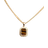 ASOS Square Pendant Necklace - Gold/Tiger's Eye