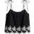 H&M Embroidered Top with Ties - Black/Flowers