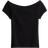 H&M Ribbed Off Shoulder Top - Black