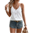 Shein Womens Vacation Floral Embroidery Button Decorated Camisole Top