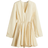 H&M Flared Skirt Dress - Pale Yellow/Pinstriped