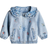 H&M Embroidery Detail Denim Jacket - Light Denim Blue/Flowers (1276084001)