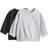 H&M Cotton Sweatshirts 2-pack - Black/Light Grey Marl