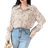 Shein DAZY Ladies Fashionable And Elegant Ditsy Floral Long-Sleeved Versatile Shirt Summer,Ruffle