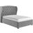 Safina Grey Velvet Double Ottoman Bed with Winged Headboard 156x207cm