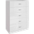 Fwstyle Modern Contemporary 5 White Gloss Chest of Drawer 70x100cm