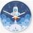Treat Republic Kids' Personalised Space Shuttle Glass Wall Clock 20 cm Blue